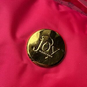 Joy Mangano Hot Pink Tote with Gold Logo Disc